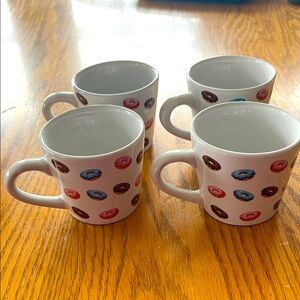 Mini Donut Patterned Ceramic Mugs - Set of 4 🌺
